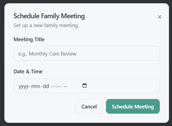 Create meeting form